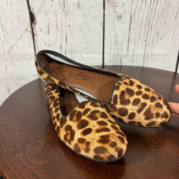 BRIGHTON pony hair Leopard Print Women's Ballet flats Silver accent on back 7.5 - Picture 5 of 17